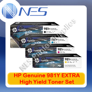 HP Genuine 981Y BK/C/M/Y (Set of 4) EXTRA High Yield Toner Cartridge for 586dn/586f/586z/556dn/556xh